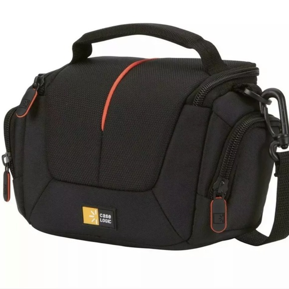 Case Logic Camcorder DSLR Kit Bag Black w/ Side Pockets & Detachable Strap - Picture 1 of 5